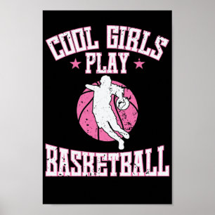 Basketball für Mädchen "Coola Girls play Basketbal Poster