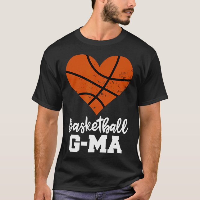 Basketball G-Morsa Funny Basketball Heart Grandma  T Shirt (Framsida)