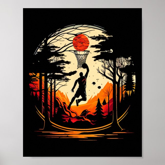 Basketball Game Coach Court Sport Player Fläkt Poster (Framsidan)