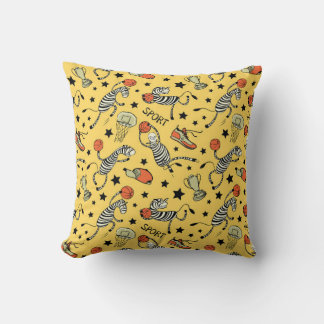 Basketball game seamless pattern with doodle cute kudde