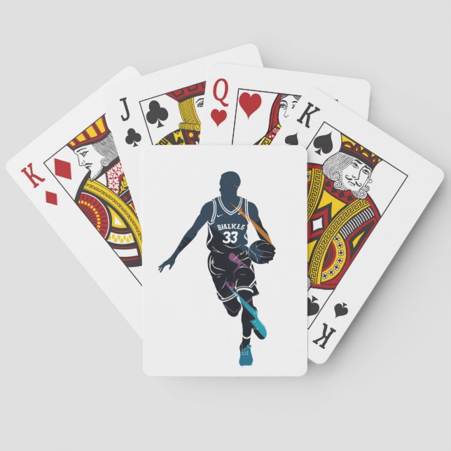Basketball Game Sport Challenge Silhouette Stil Casinokort (Baksidan)