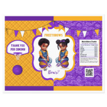 Basketball Gender Reveal Chip Bag Lila & Guld