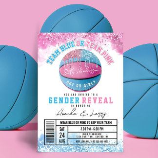 Basketball Gender Reveal-inbjudan Inbjudningar