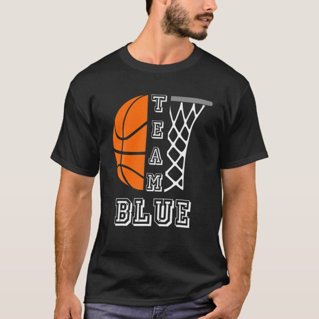 Basketball Gender Reveal Team Blue Boy T Shirt (Framsida)
