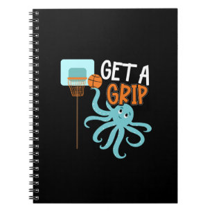 Basketball Get a Grip Octopus Quote Anteckningsbok