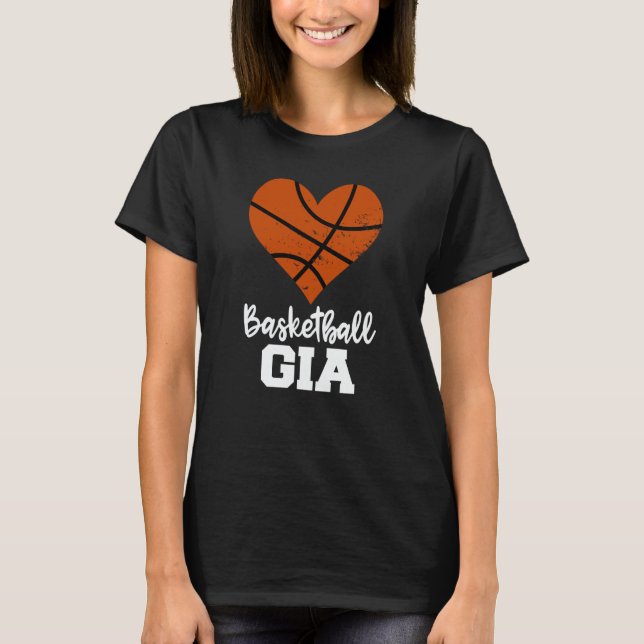 Basketball Gia Basketball Heart Grandma Gia T Shirt (Framsida)