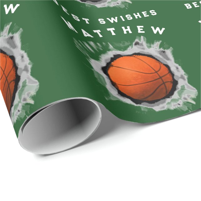 Basketball Gift Presentpapper (Rullad Hörn)