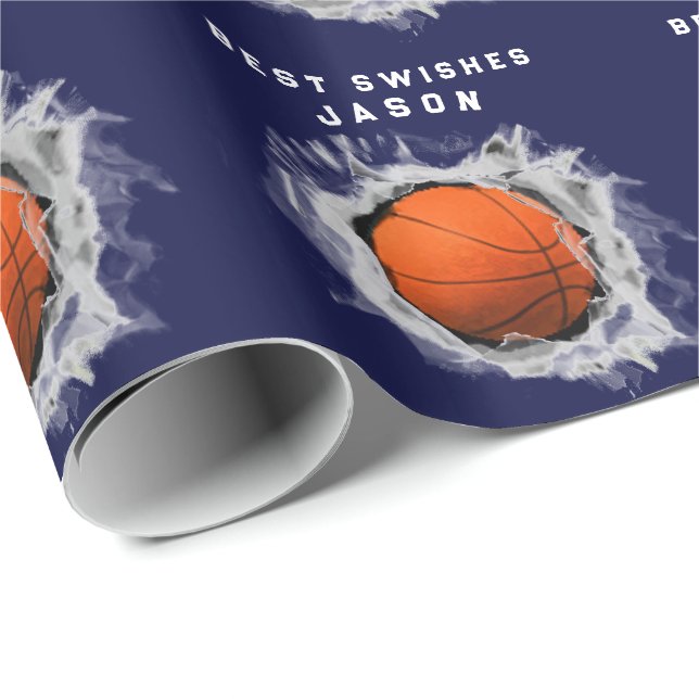 Basketball Gift Presentpapper (Rullad Hörn)