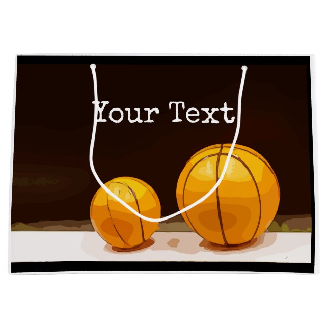 Basketball Gift-väska på svart bakgrund (Framsidan)