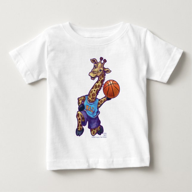 Basketball Giraffe Infant T-Shirts (Framsida)