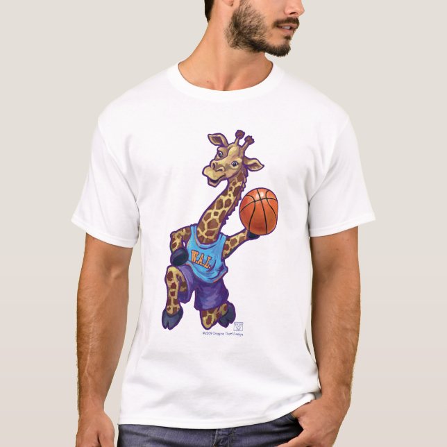 Basketball Giraffe Manar-Shirts T Shirt (Framsida)