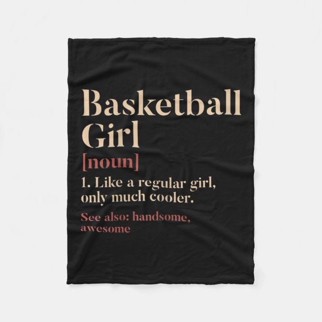 Basketball Girl-definitionsstift för Basketba Fleecefilt (Framsidan)
