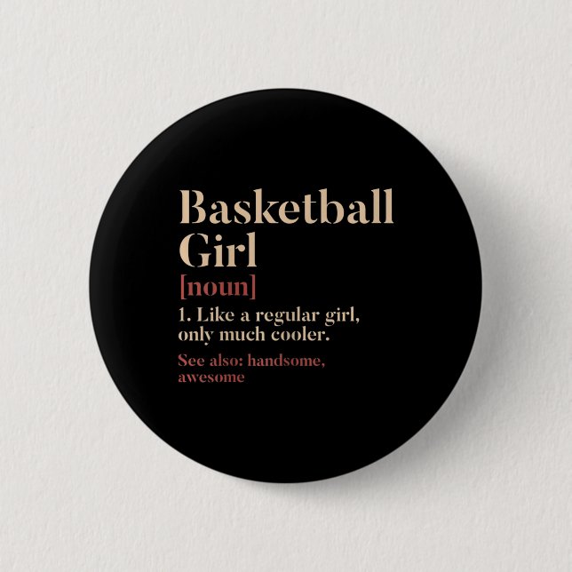 Basketball Girl-definitionsstift för Basketba Knapp (Framsida)