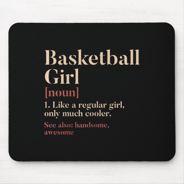 Basketball Girl-definitionsstift för Basketba Musmatta (Framsidan)