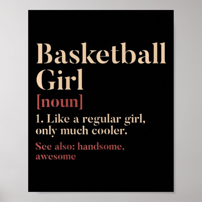 Basketball Girl-definitionsstift för Basketba Poster (Framsidan)