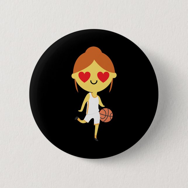 Basketball Girl Emoji Knapp (Framsida)