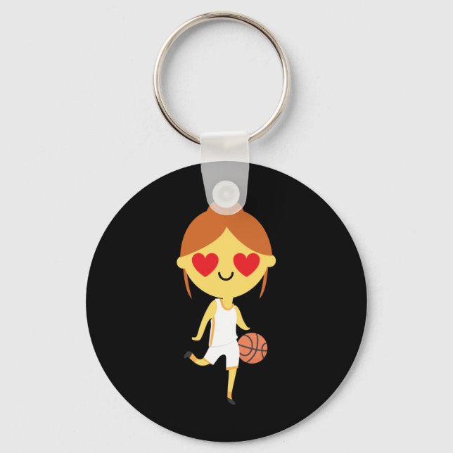 Basketball Girl Emoji Nyckelring (Framsida)
