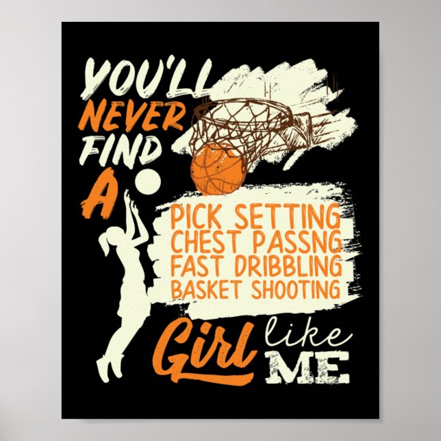 Basketball Girl gillar att jag skjuter med att kör Poster (Framsidan)