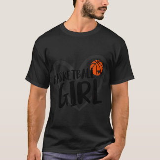 Basketball Girl Heart T Shirt