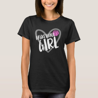 Basketball Girl Heart T Shirt