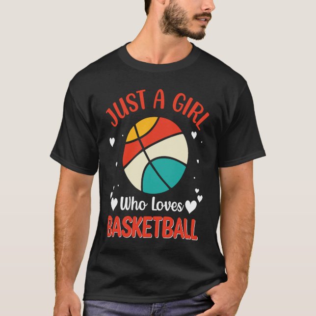 Basketball girl Player Basketballer Sports women f T Shirt (Framsida)