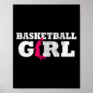 Basketball Girl Player Silhouette Sport Gift Poster