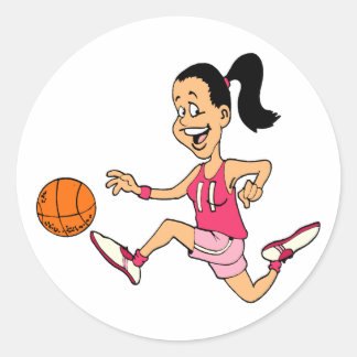 Basketball Girl Runt Klistermärke