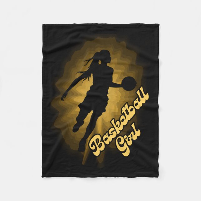 Basketball Girl Shadow in Rays Fleecefilt (Framsidan)
