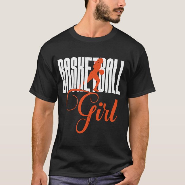 Basketball Girl Sign Basketballer Girls som Kärlek T Shirt (Framsida)