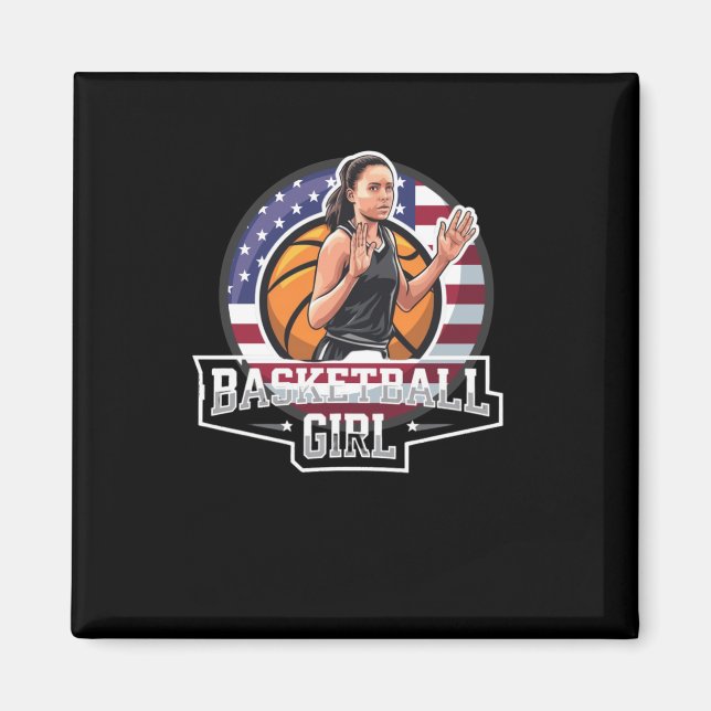 Basketball Girl Usa Magnet (Framsidan)