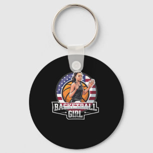 Basketball Girl Usa Nyckelring