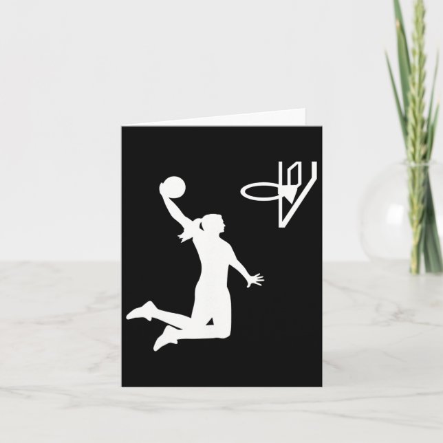 Basketball Girl Woman Kort (Framsida)