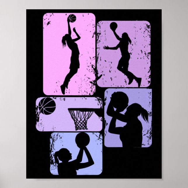 Basketball Girl Women Girls Kids Poster (Framsidan)