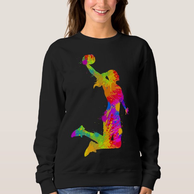 Basketball Girl Women Girls T Shirt (Framsida)