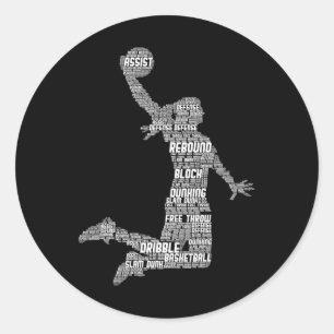 Basketball Girl Women Kids Girls Runt Klistermärke