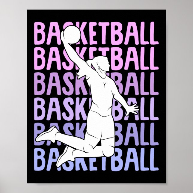 Basketball Girl Women Kids Poster (Framsidan)