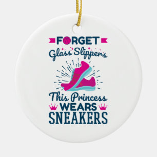 Basketball Girls Denna prinsessan Wears Sneakers Julgransprydnad Keramik