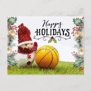 Basketball Glad helg med Snögubbe Vykort