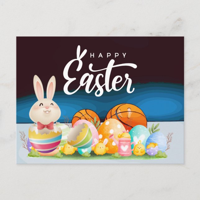 Basketball Glad påsk Helgdag till Player Helg Vykort (Framsida)