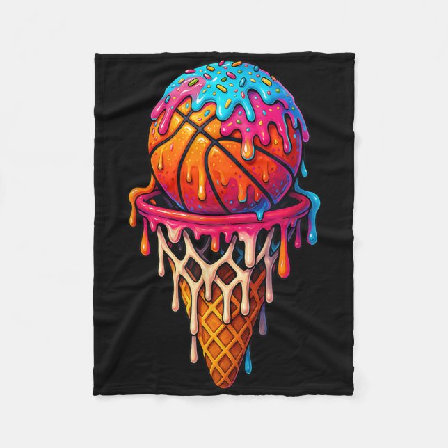 Basketball Glass Strömmande För Pojkar Flickor Ung Fleecefilt (Framsidan)