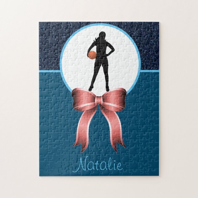 Basketball Glitter och Bow Puzzle Pussel (Vertikal)