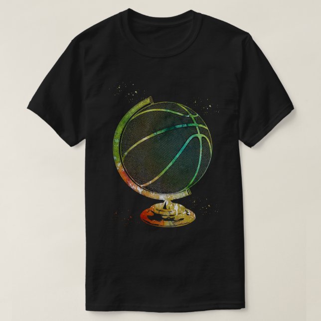 Basketball Globe 2 T Shirt (Design framsida)