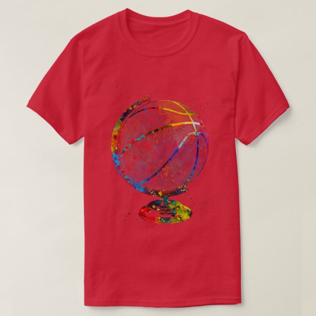 Basketball Globe 4 T Shirt (Design framsida)