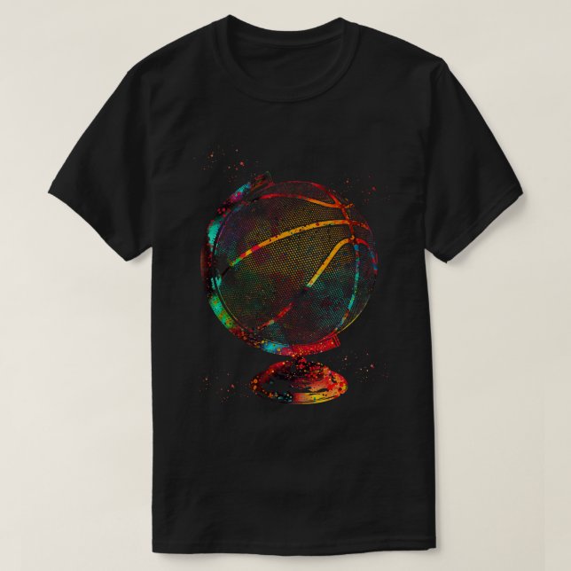Basketball Globe 5 T Shirt (Design framsida)