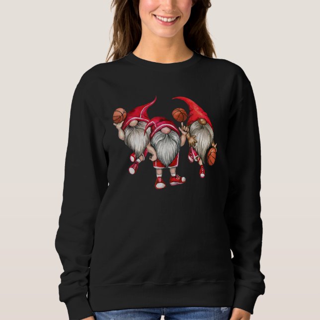 Basketball Gnomes Tomte Scandinavian Three Garden T Shirt (Framsida)