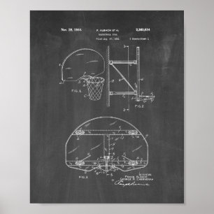 Basketball Goal Patent - Chalkboard Poster