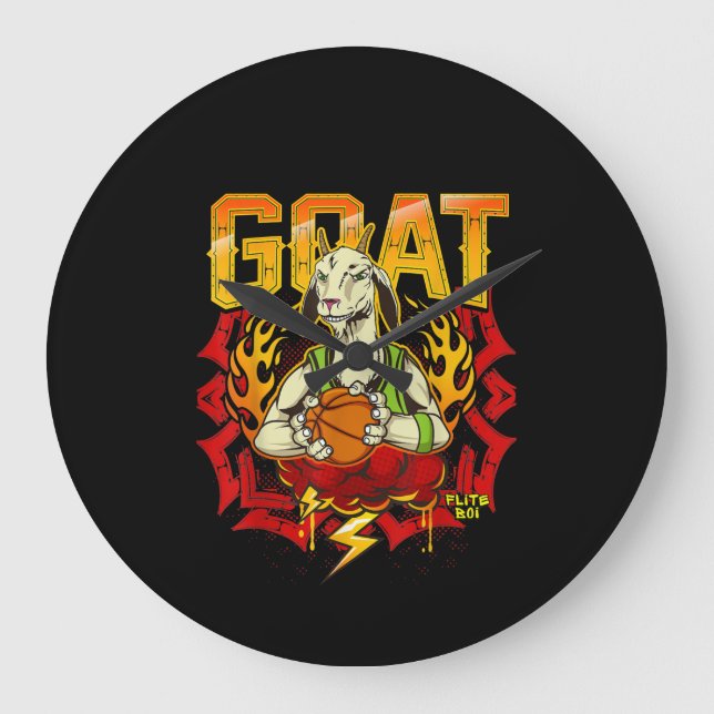 Basketball Goat Gift Stor Klocka (Framsida)