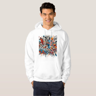 Basketball Graffiti Art Hoodie - djärv Sportkläder