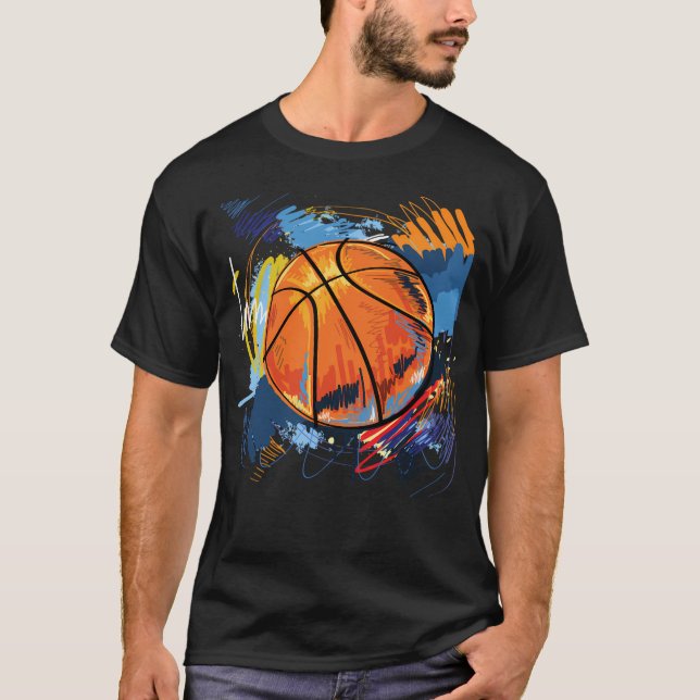 Basketball Graffiti Art T Shirt (Framsida)