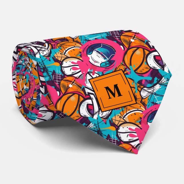Basketball Graffiti Monogrammed Slips (Rullad)